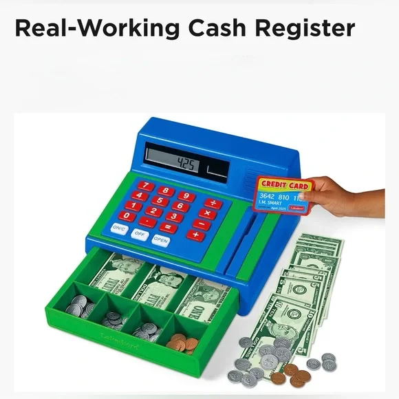 Lakeshore Toy Cash Register with Play Money and Melissa and Doug Play Money Set. - Picture 2 of 12